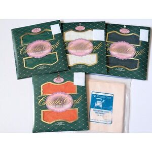 Charles Craft Aida Fabric (Lot Of 5) Oatmeal, Orange, Pink, Green, Dk Teal 12x18